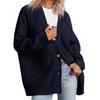 Damski Miękki Wygodny Kardigan Rozpinany V-neck Długi Rękaw Dzianinowy Ciepły Jednolity Sweter Casualowy dla Pani