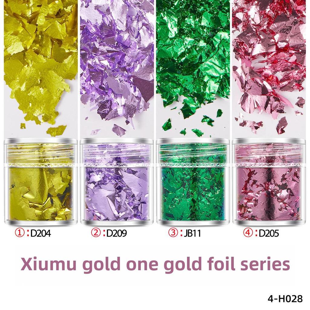 Set di Frammenti di Foglia Oro e Argento Ultra-Sottili per Nail Art