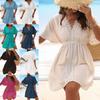 2024 Hot-Selling Ice Silk Lace Patchwork Beach Skirt Swimsuit Cover-Up