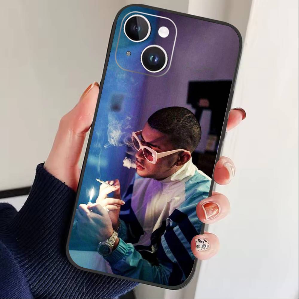 

Bad K-Bunny Phone Case For iPhone 16,15,14,13,12,17,Pro Max,Plus Silicone Black Case iPhoneXSMAX