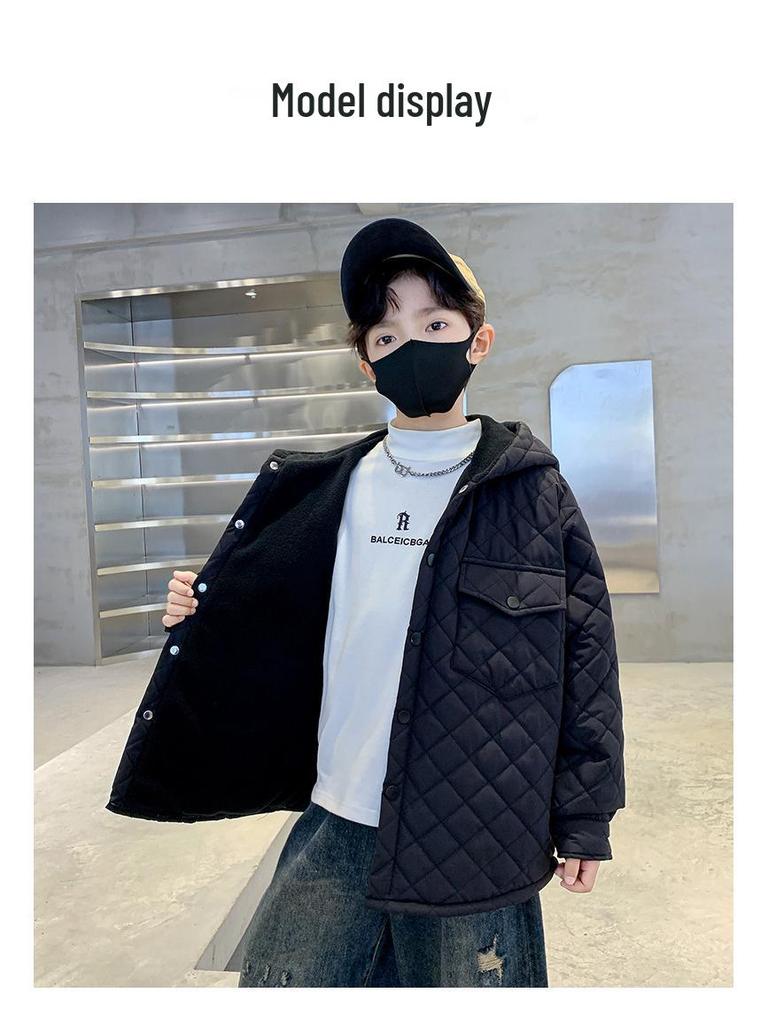 Boys' 2025 Winter Padded Jacket: Trendy Cotton Windbreaker for Kids