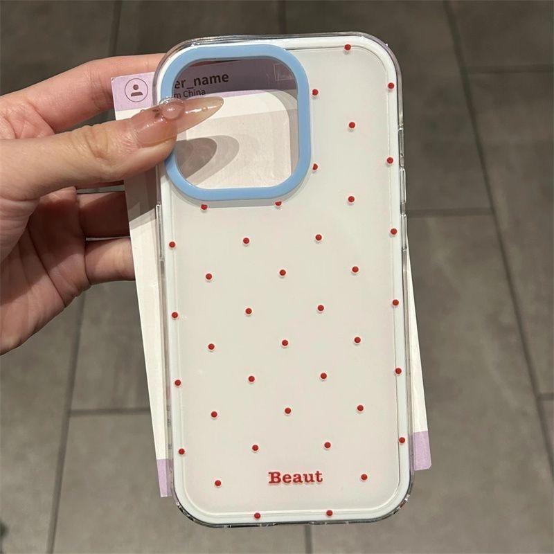 Double-layer IMD Korean Red Wave Suitable for Apple 16 Promax Mobile Phone Case Iphone15 Anti-fall 14 Simple 13