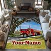 Peterbilt Heavy Trucks Customizable Name Area Rug Design for Foyer Playrooms Study room Decorate room Anti-slip Rug Anime Office Decor
