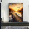 5d DIY Diamond Painting Cross Stitch Sunset Scenery Seagulls Diamond Embroidery Mosaic Home Decor