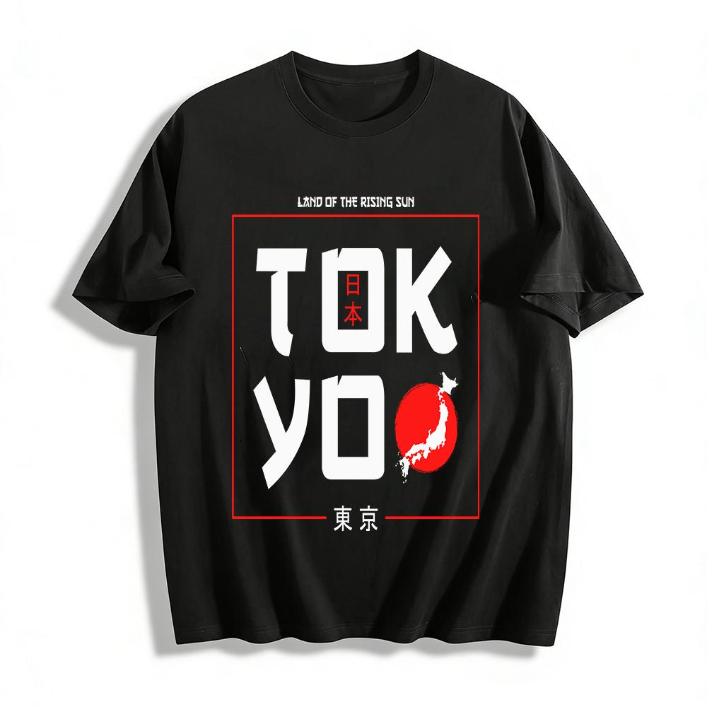 Tokyo Japan Graphic Casual Tee Trendy Japanese Element Crewneck Top Pure cotton T-shirt XXS