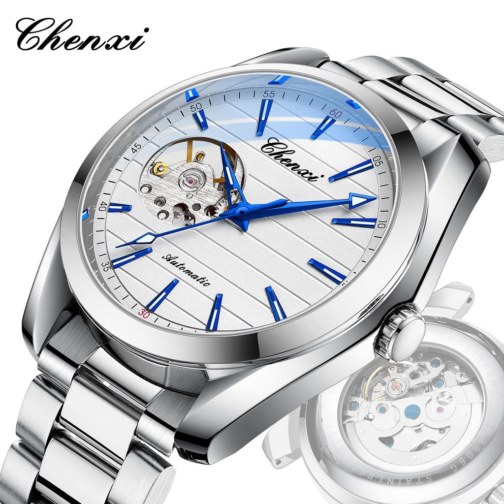Chenxi Montre Mécanique Automatique Creuse pour Homme Bracelet en Acier Montre Mécanique Mode