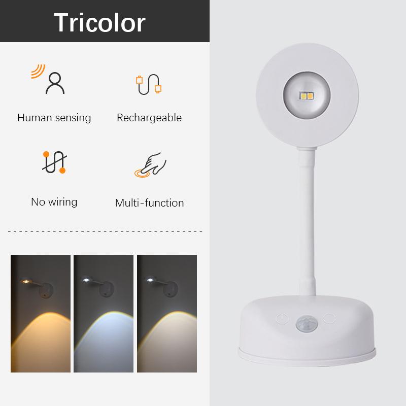 

Светодиодный прожектор, беспроводной светильник для картин, перезаряжаемый светильник для рисования с датчиком движения, накладные светильники, вращение на 360°, плавная регулировка яркости WHITE белый