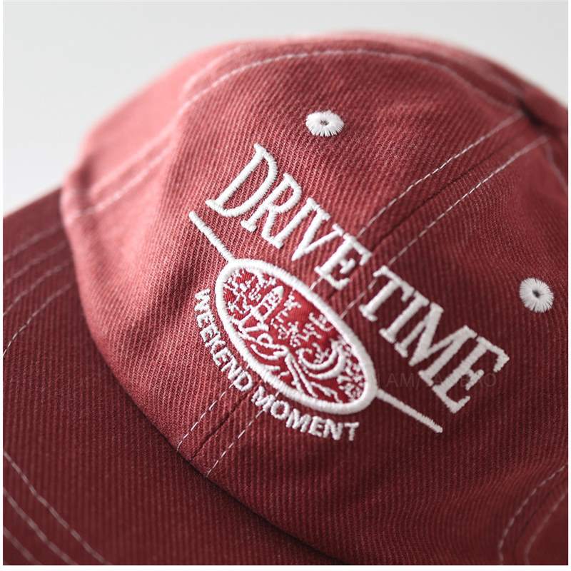 Fashion Hat autumn new retro letter embroidered flat-brimmed hat simple niche versatile sunshade casual baseball cap for men and women