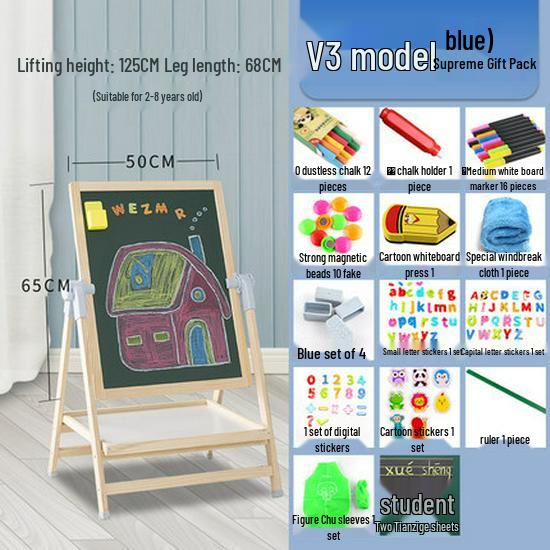 Double-Sided Magnetic Doodle & Writing Easel for Toddlers - Dust-Free Blackboard