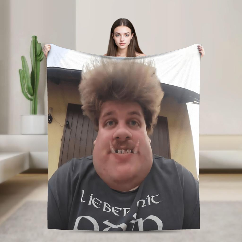 Drachenlord Meme Poster Rainer Winkler Flannel Blankets Winter  Soft Bedding Throws Bedroom Print Bedspread Sofa Bed Cover
