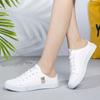 Canvas shoes female students spring new semi-drag lazy one pedal versatile breathable large size white shoes board shoes