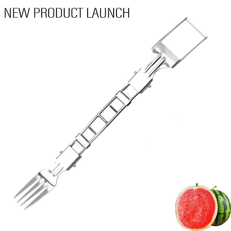 New Dual-purpose Watermelon Cutter,Stainless Steel Watermelon Fruit Fork Fruit Slicer, Household Convenient Cutting Tool Gadgets