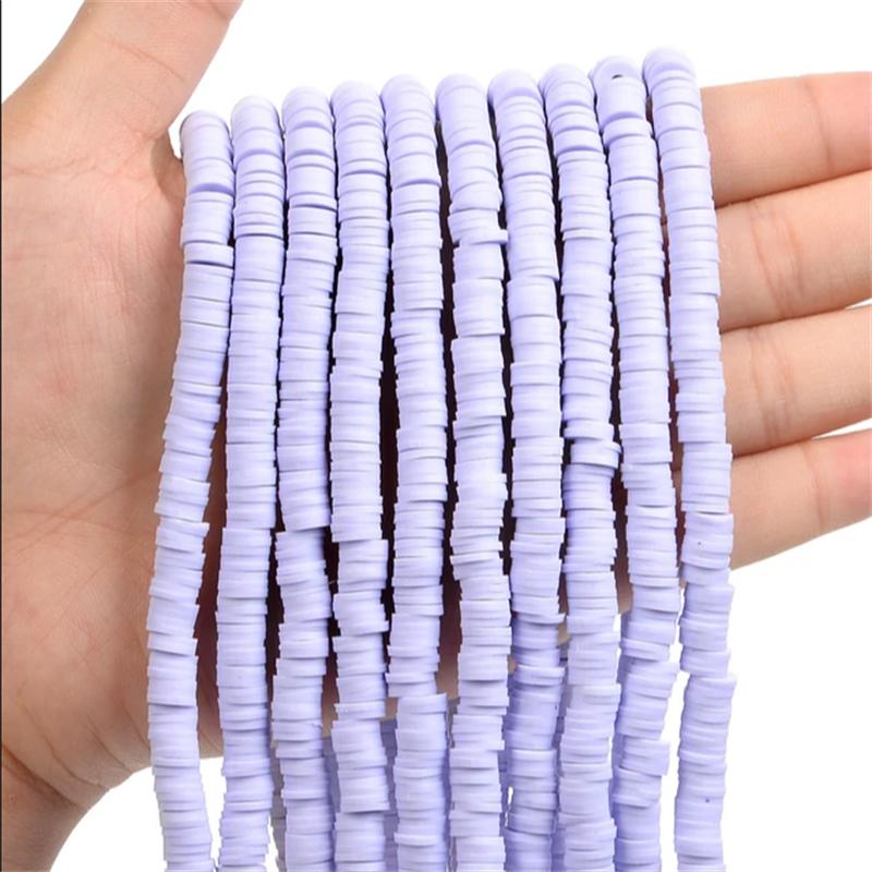 700Pcs/lot 6mm Flat Round Polymer Clay Beads Handmade Heishi Loose Spacer Beads for Jewelry Making DIY Bracelet Necklace Supplie