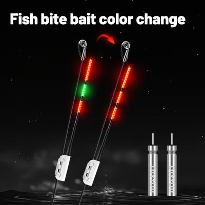 5pcs Fishing Rod Tip Light, Rechargeable Battery, Charger, Red Light for Bait Bites, High Visibility, Fishing Alarm.