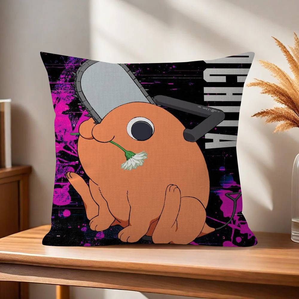ANIME Chainsaw Man PPochita Kawaii Pillow Cover for Bedroom Room and Living Room Sofa Decorative Cushion Cover