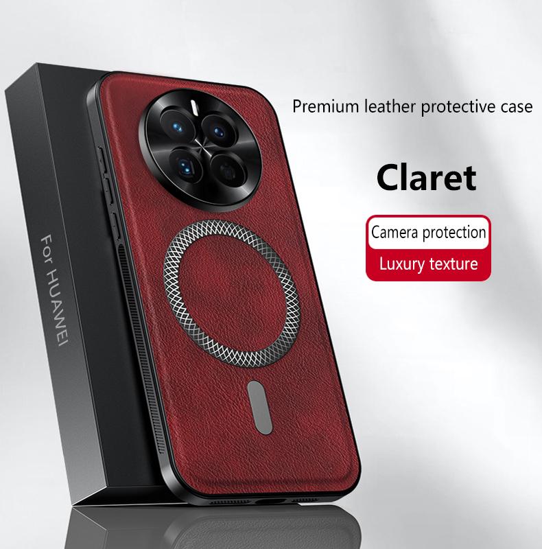 

Для Huawei Mate 50 50 Pro 50E 40 40 Pro 40E кожаный полноразмерный магнитный водонепроницаемый противоударный чехол для телефона с отпечатком пальца For Mate 50 красный