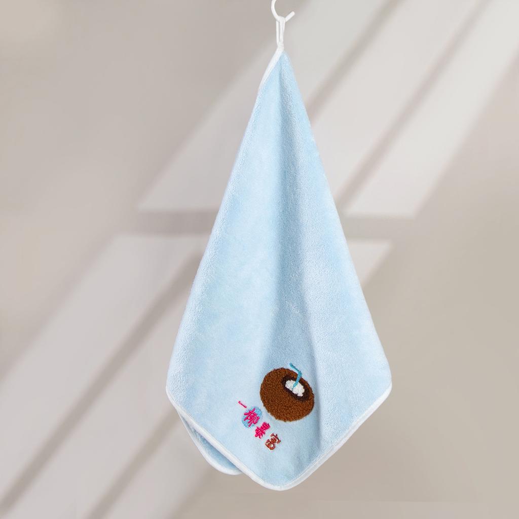 Berry Troubles Coral Fleece Embroidered Towel, Fruit Pie Towel Embroidered Soft Household Absorbent Face Towel