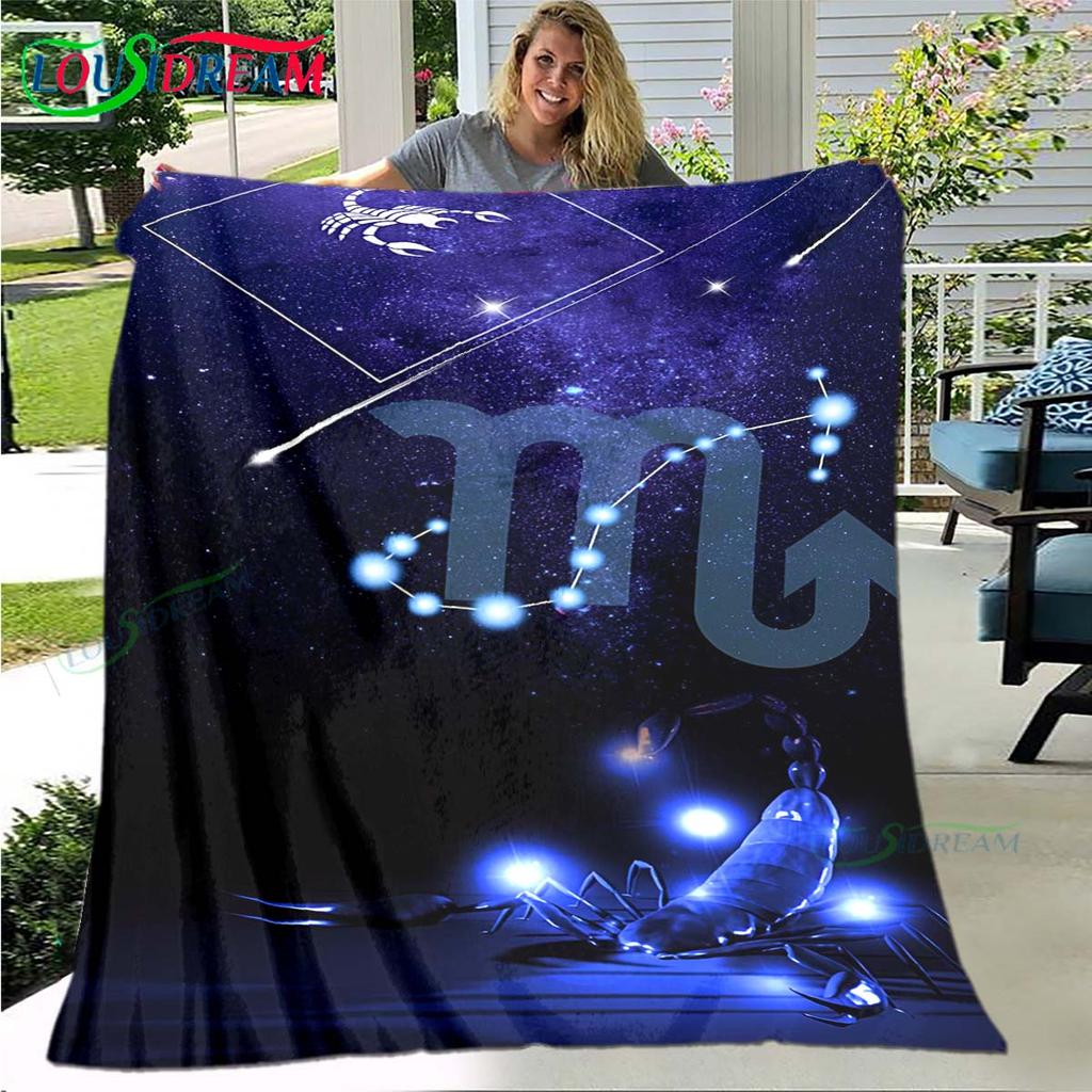 Heet Schorpioenpatroon Deken Flanel Dunne Deken Draagbaar Huis Reizen Kantoor Lunchpauze Deken Verjaardagscadeau