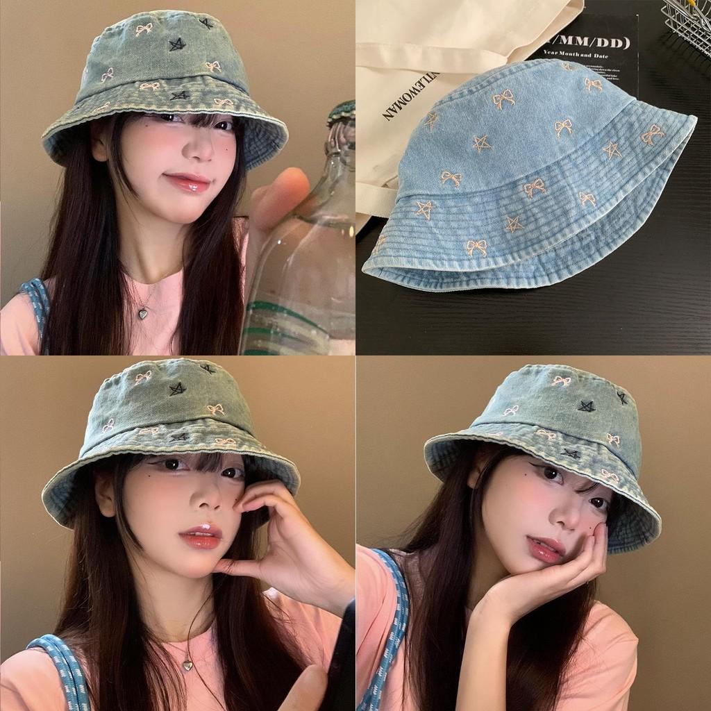 Wide Classic Denim Brim Hat For Women With Embroidery Ideal For Sunny Days