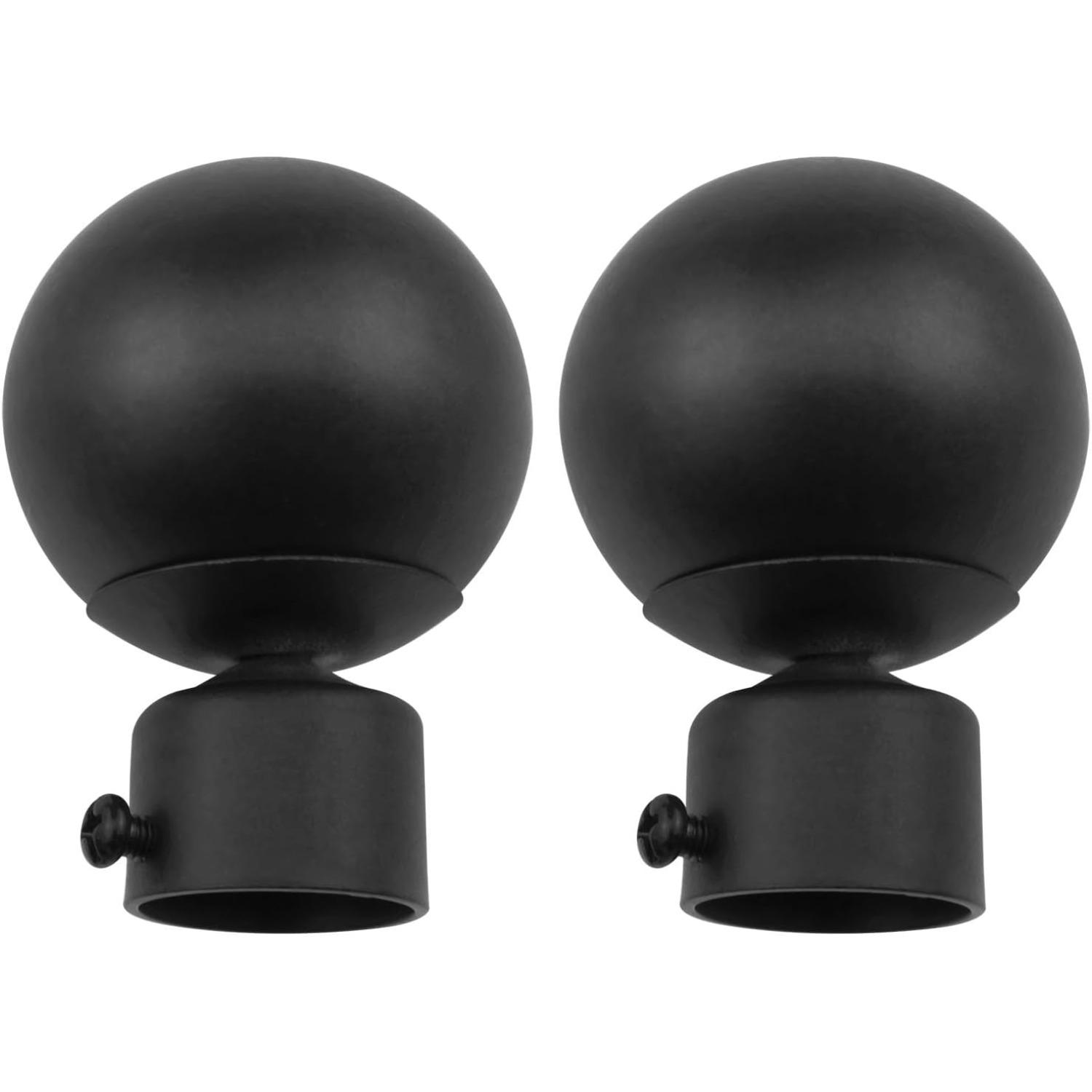 

Curtain Rod Cover Finish Spherical Design Curtain Rod end Plug Hanging Rod end Plug Suitable for 1.1 inches (28 mm) Diameter (Black) 2pcs 2-Pack