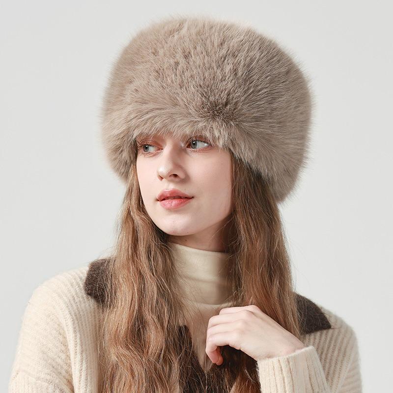Autumn and Winter Fluffy Basin Hat Versatile Velvet Warm and Cold-proof Big Head Circumference Thickened and Small Plush Bucket Hat