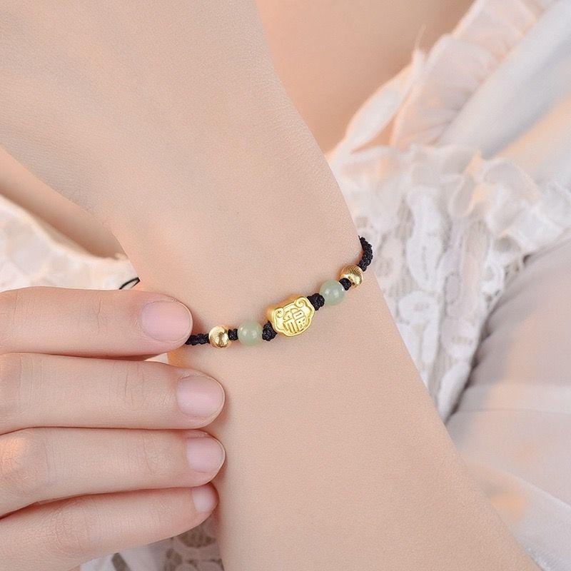 Handmade Chinese Auspicious Cloud Hetian Jade Bracelet - Elegant Design for Girls