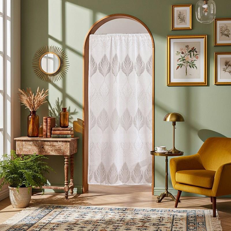 French Vintage Lace Door Curtain Bedroom Decor Sheer Privacy Screen No Drill Room Divider