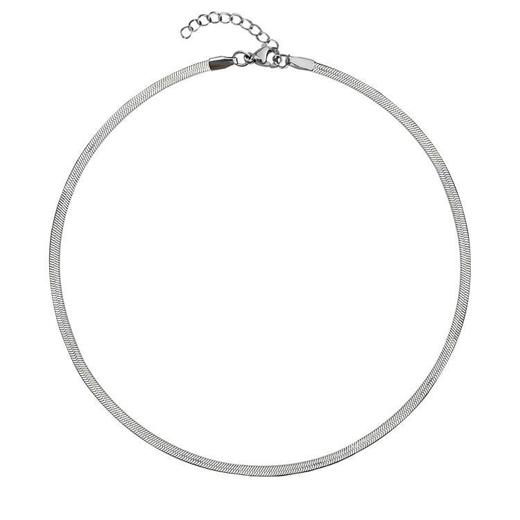 Trendy Double-Layer Titanium Steel Snake & Blade Chain Necklace for Women