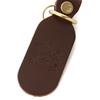 IL BISONTE Genuine Leather Key Ring, Keychain, Cowhide Leather, Unisex, Discolored Brown