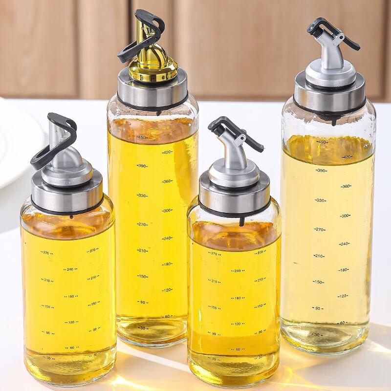 Zhi Shi 500ml Glass Press-Type Oil Dispenser 5-Pack