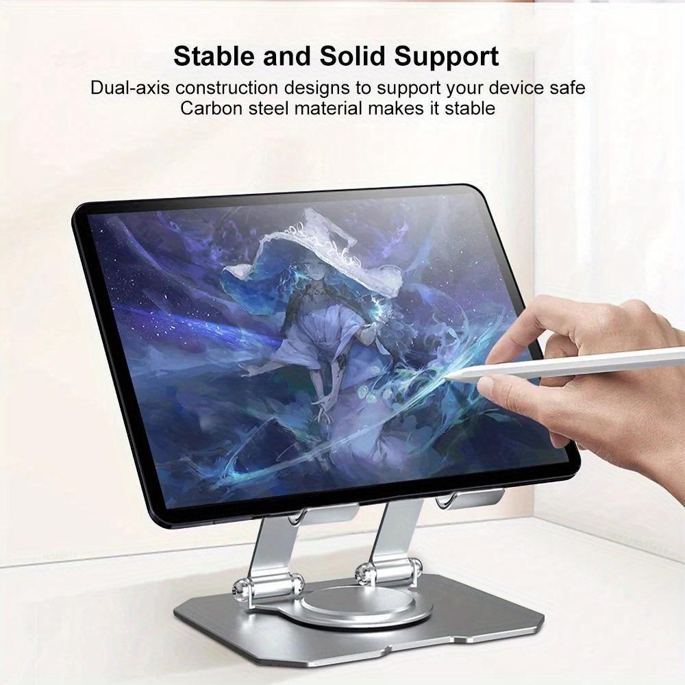 Aluminum alloy Reinforced Double Support arm 360 Rotating Base Adjustable Tablet Stand Minimalist Style