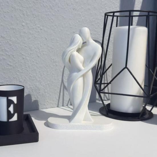 Abstract Human Body Statue Female Figurine Embracing Love Sculpture 3D One-Piece Molding Shape