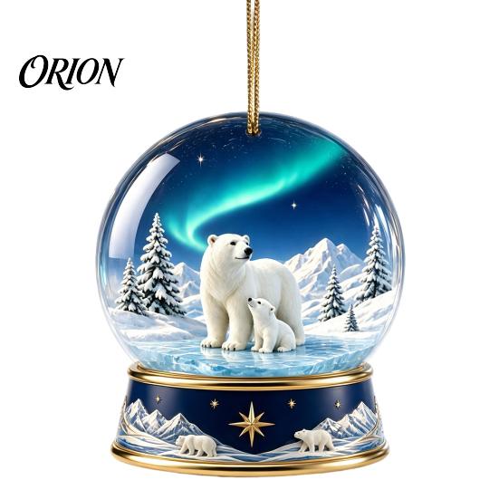 Festive Party Hanging Ornaments Christmas Crystal Ball Style Pendant with Rope, 2D Flat Acrylic Holiday Decorations Ornament for Tree Decoration