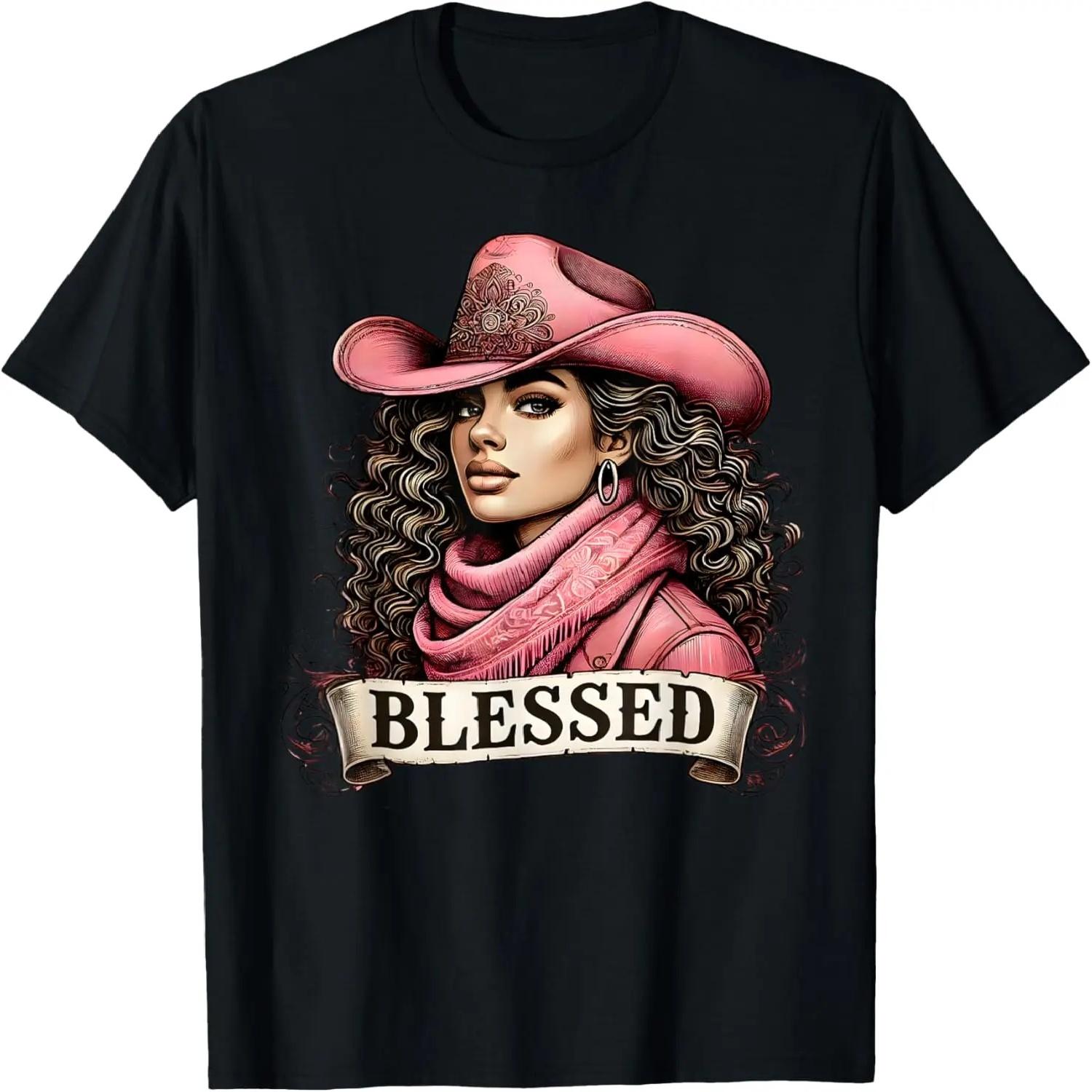 Благословенная Черная Ковбойка Христианская Черная Ковбойка Вестерн Техас Футболка S