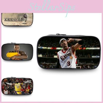 Nba Allstar Pencil Case Large Capacity Storage Bag With Nylon Material For Students And Office Use