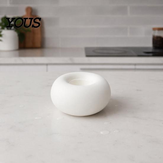 Portacandele in Ceramica Opaca Portacandele Minimalista, Portacandele Geometrico Moderno con Finitura, Portacandele Arrotondato Bianco Crema Decorazione da Tavolo, Sicuro