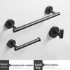 Stainless Steel Bathroom Set: Black Brushed Towel Rack, Coat Hooks, Toilet Paper and Tissue Holder, Towel Ring - Euro-American Style.