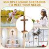 Leinuosen 101 Inch Wooden Cross Wall and Table Catholic Wooden Cross Stand Decoration Jesus Christ Home Baptism Holy Communion Church