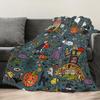 Halloween Creative Throw Flannel Print Blanket Super Soft Cozy Sofa Nap Home Blanket Perfect Home Gift for Her