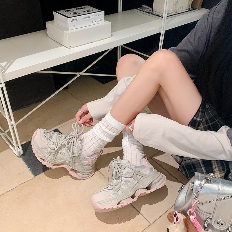 

New platform dad shoes women s 2025 spring heightening casual shoes versatile running sports shoes women s high-value women s shoes 40