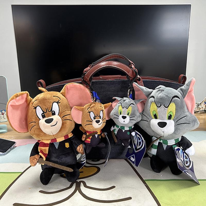Warner 100th Anniversary Tom and Jerry Plush Doll Cosplay Harry Potter Tom Dressed Smaller Keychain Design Stuffed Animal Doll