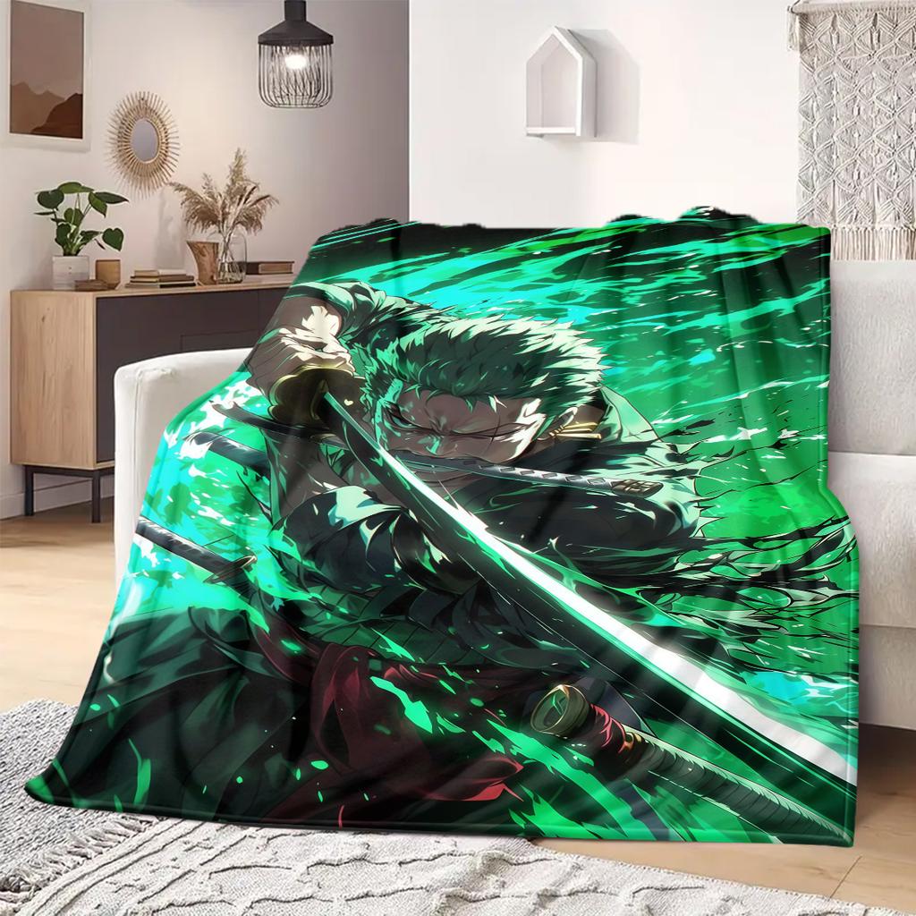 Roronoa Zoro Print Blanket Warm Comfortable Flannel Blanket Suitable for Bedrooms,Sofas, Beds,Chairs,Travel -QIAO128