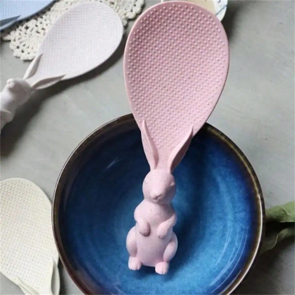 Cartoon Rabbit Rice Spoon Universal Kitchen Tableware Upright Rice Serving Spoon