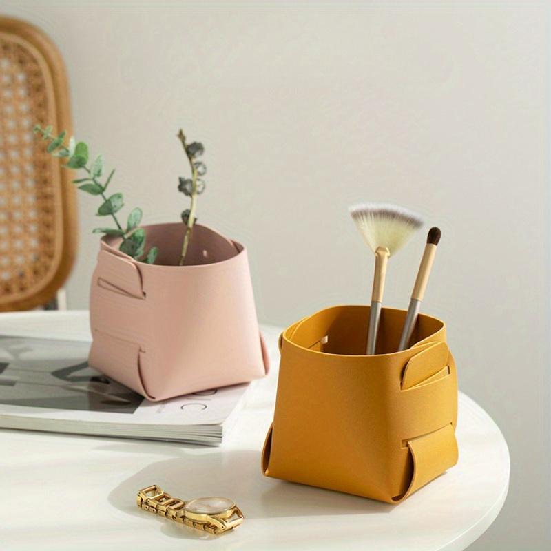 Desktop Organizer - Versatile Storage Tube for Makeup & Stationery - Stackable Design, Shelf Baskets