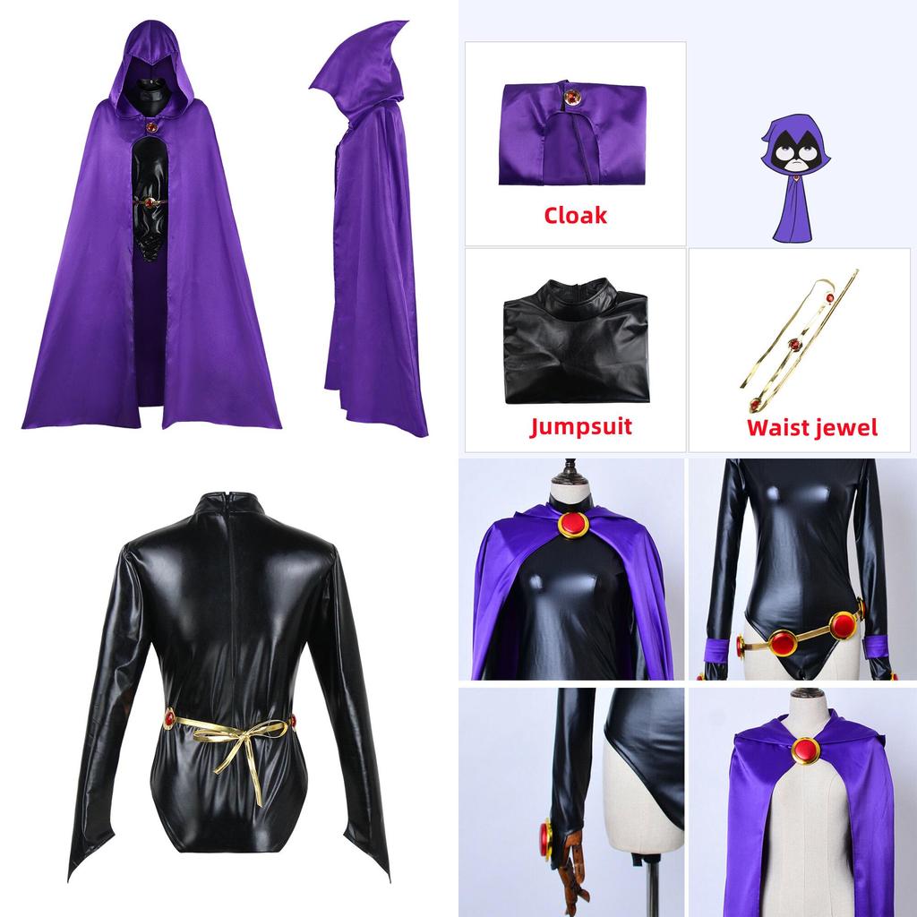Stunning Anime Teen Titan Raven Costume For Cosplay And Themed Parties