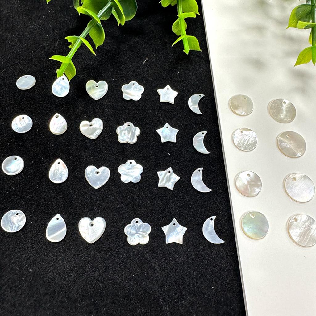 10Pcs, White Natural Shell Pendant Charms With Hole, for Jewelry Making DIY Necklace Accessories, Mini Gifts Bulk