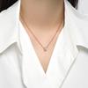 18K Gold Transfer Bead Pendant Collarbone Chain, Same Day Cold Wind Simple Full Diamond Small Waist Necklace