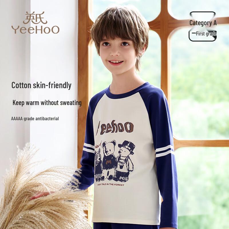 YEEHOO 5A Antibacterial Boys  Pure Cotton Pajamas 130