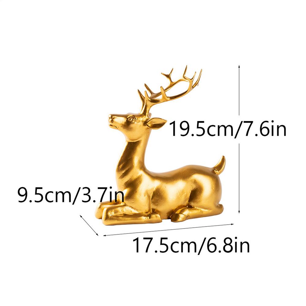 Deer Statue Animal Ornaments Resin Decorative Deer Figurine Sculpture Tabletop Ornaments For Home Studio Restaurant