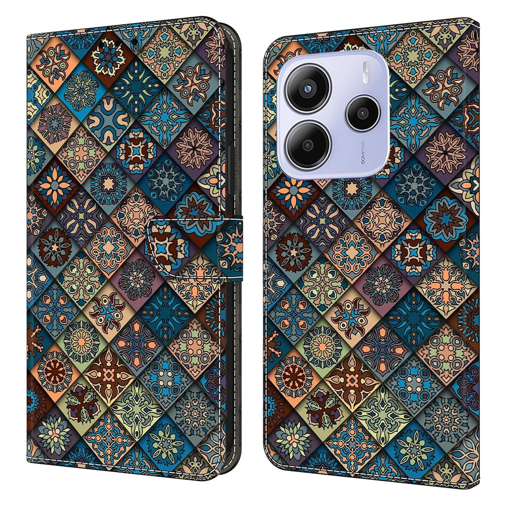 For Xiaomi Redmi Note 14 5G Wallet Case Pattern Printing Stand Leather Flip Phone Cover